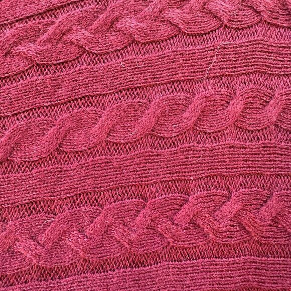 Burgundy Cable Knit Sweater - Picture 3 of 5